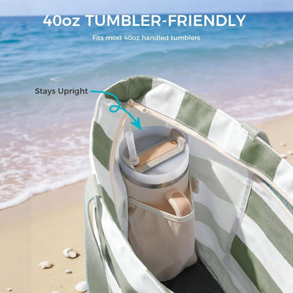 🏖️Your Beach BFF: Waterproof, Sandproof & 40oz Cup Ready.