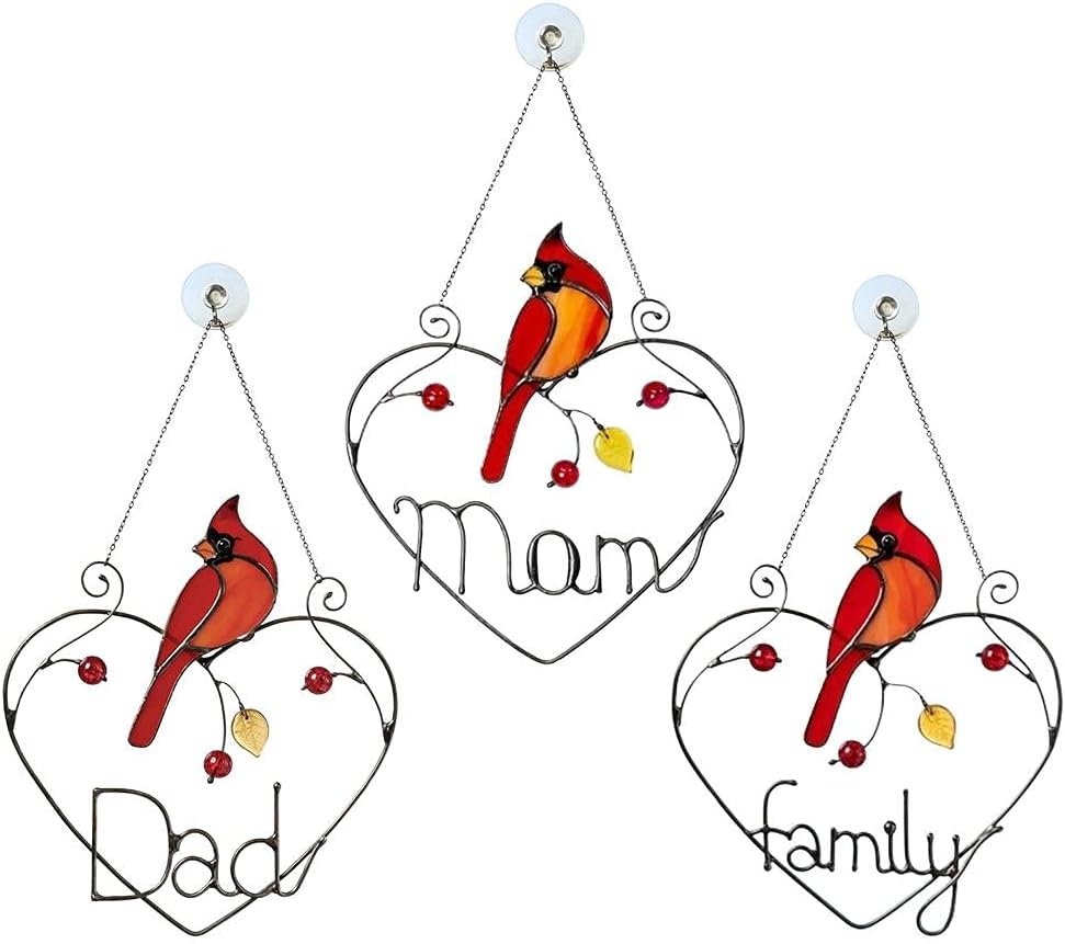 Redbird Stained Glass Window Decoration