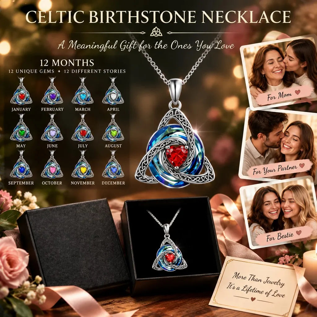 Birthstone Celtic Knot Necklace for Women