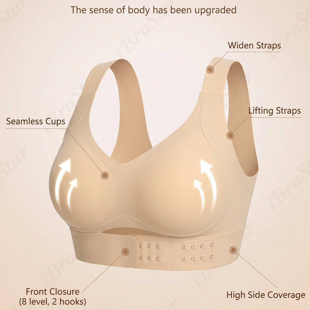 ✨ Women’s Posture Wireless Bra — Breathable Non-Removable Molded Cups