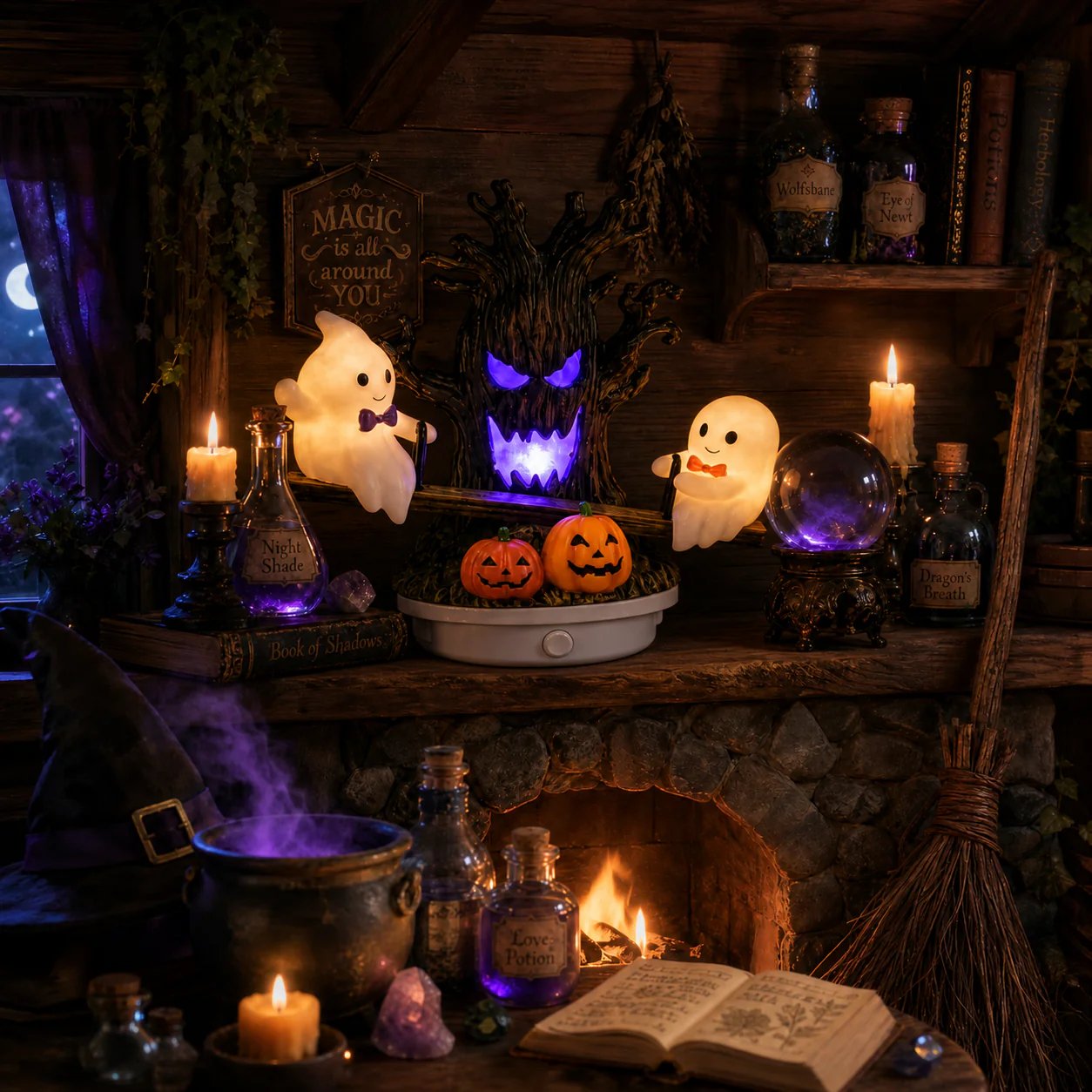 🎃👻Animated Seesaw Ghost Plug In LED Night Light