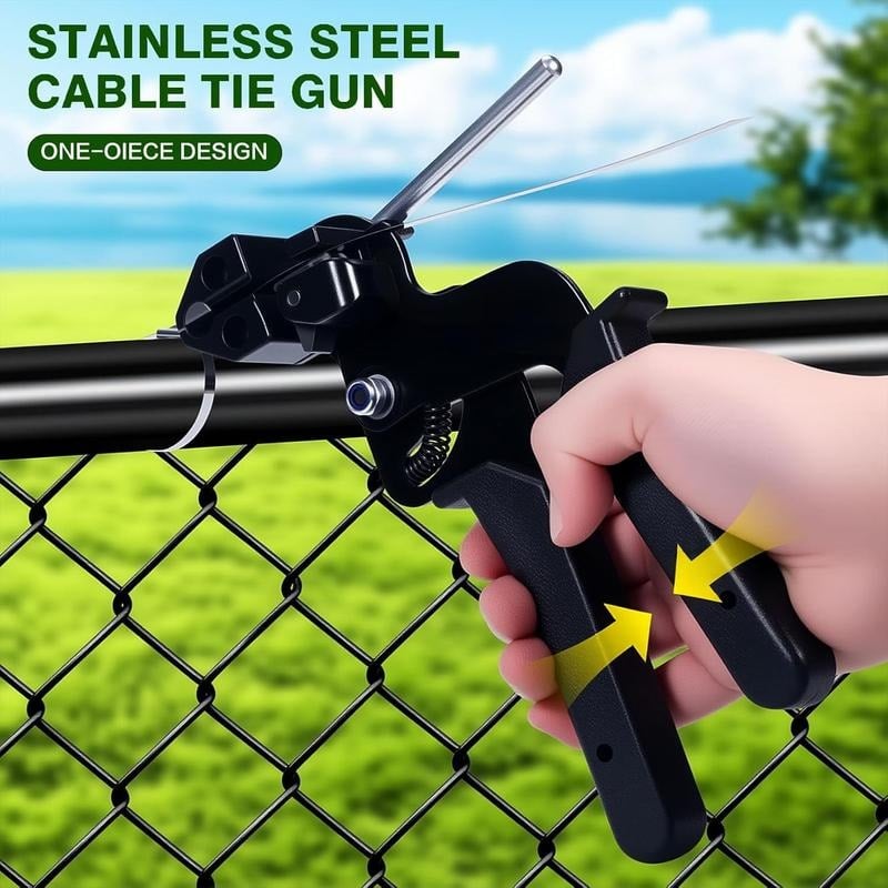 🎉 Special Offer Today Only!🎉🔥Stainless Steel Cable Tie Gun with Metal Zip Ties