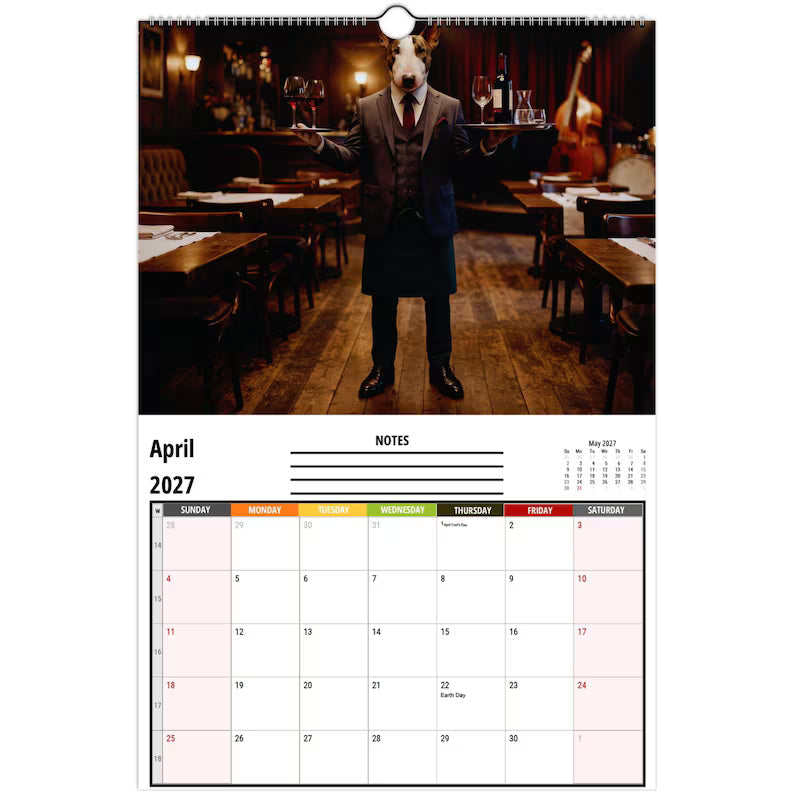 🤣Bull Terriers at Work 2027 Wall Calendar – 12 Months of Professional Puppy Chaos