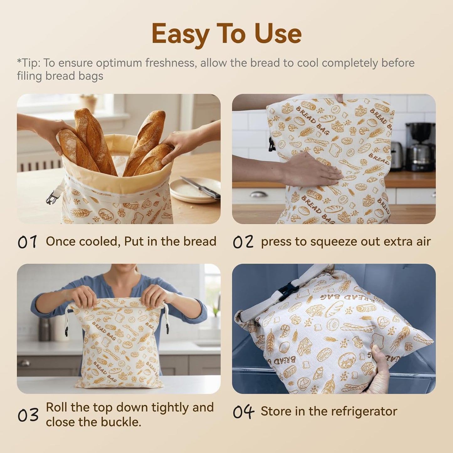 🏆#1 Bestselling - 🍞Reusable Organic Beeswax Natural Cotton Sourdough Bag, Homesteading Essentials Sourdough Bags with Sealing Zip to Keep Fresh