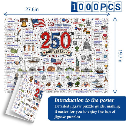 🧩 Patriotic America Jigsaw Puzzle 1000 Pieces 🎁Buy 2 Free Shipping