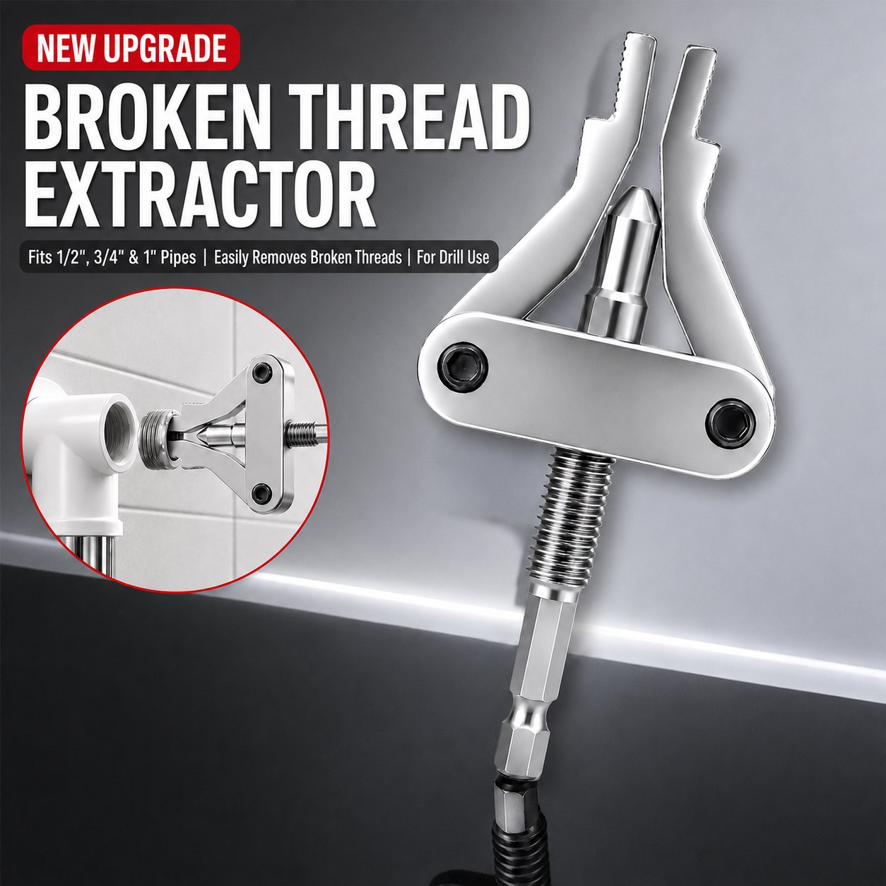 Broken Pipe Extractor Tool – Drill-Powered Solution For Fast Broken Fitting Removal