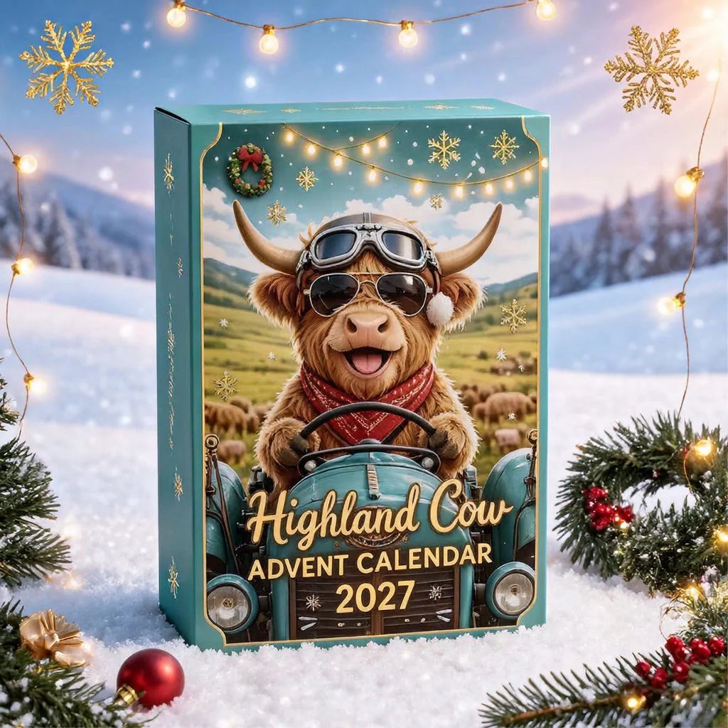 🔥HOT SALE🔥🐮 Highland Cow Advent Calendar 2027 | Cute 3D Highland Cow Mini Figurines Advent Box