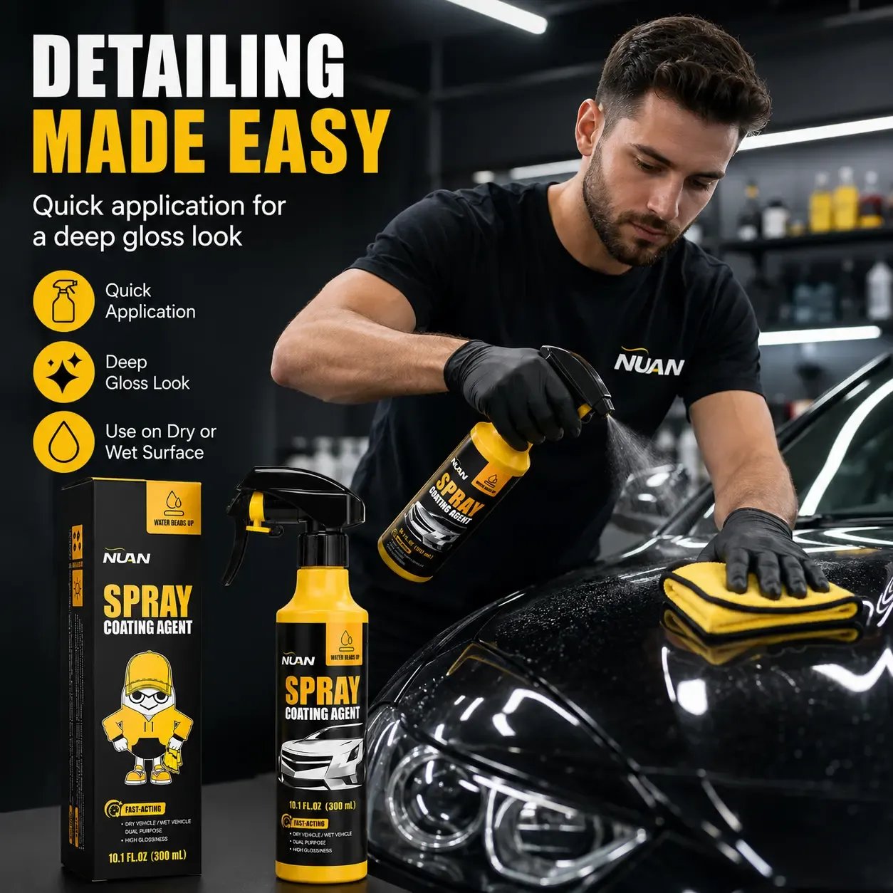 🔥Buy More Save More🔥Car Coating Spray-Professional Spray Coating with Superior Water Beading & UV Defense