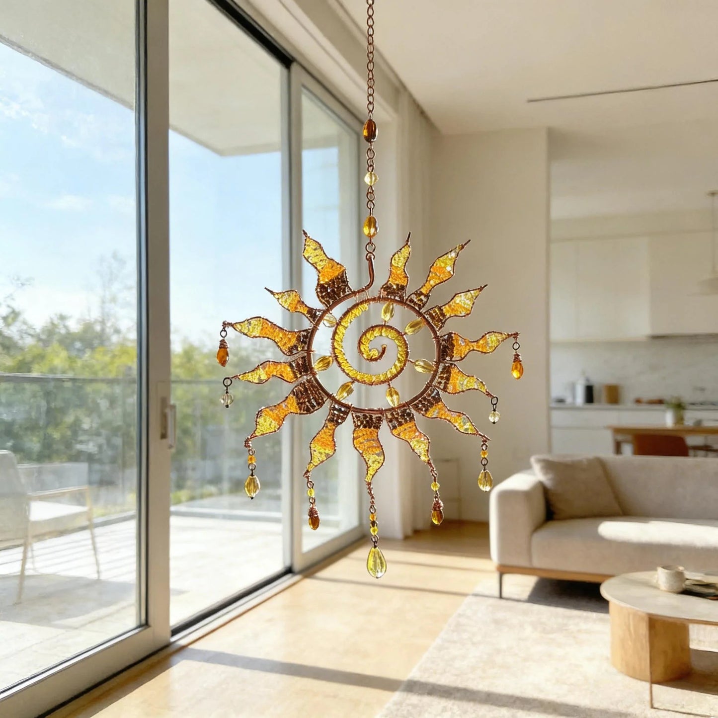 ☀️Sun Spiral Suncatcher – Handcrafted Bohemian Light Catcher