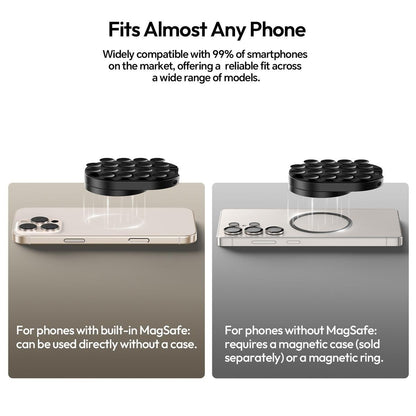 📱3-in-1 Magnetic Phone Mount | 18 Suction Cups, 360° Rotation, Desktop & Wall Holder for iPhone 17/16/15/14