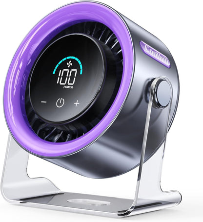 USB Desk Fan for Bedroom: 120° Rotating Small Rechargeable Battery Desktop Fans for Bedroom Home Office