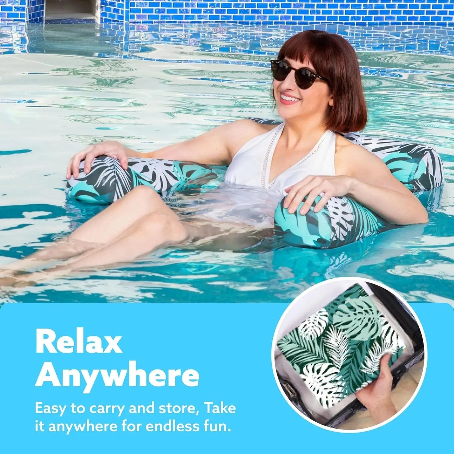 ⚡Hot Sales 49% OFF🔥Inflatable Pool Floats Adult, 2 Packs  Floating Lounge Chairs