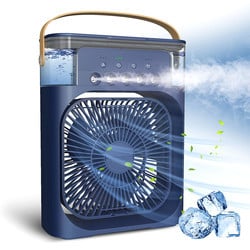 Portable Misting Desk Fan – USB Rechargeable Air Cooler with 3 Speeds & Humidifier