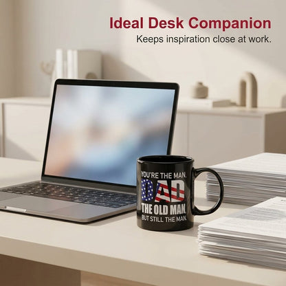 🔥[Father's Day Gift]Black mug with patriotic US flag design.