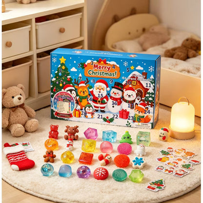 24Pcs Squishy Fidget Toy Advent Calendar, Christmas Countdown Surprise Variety Squeeze Toy Pack, Kids Christmas Stocking Stuffer
