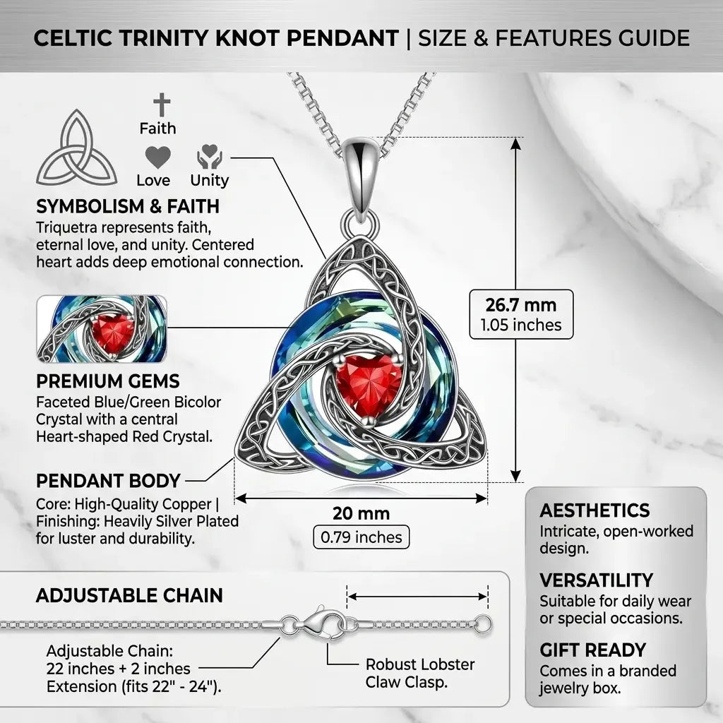 Birthstone Celtic Knot Necklace for Women