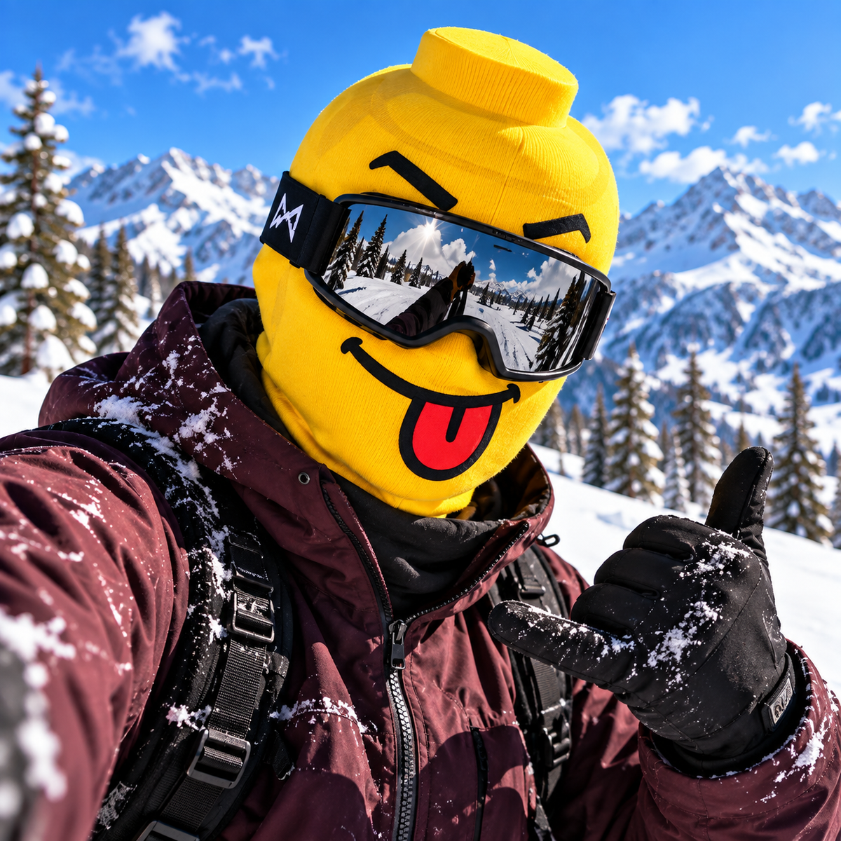 Funny Face Ski Balaclava – Cosy Knitted Winter Mask for Skiing & Snowboarding | Mask Only