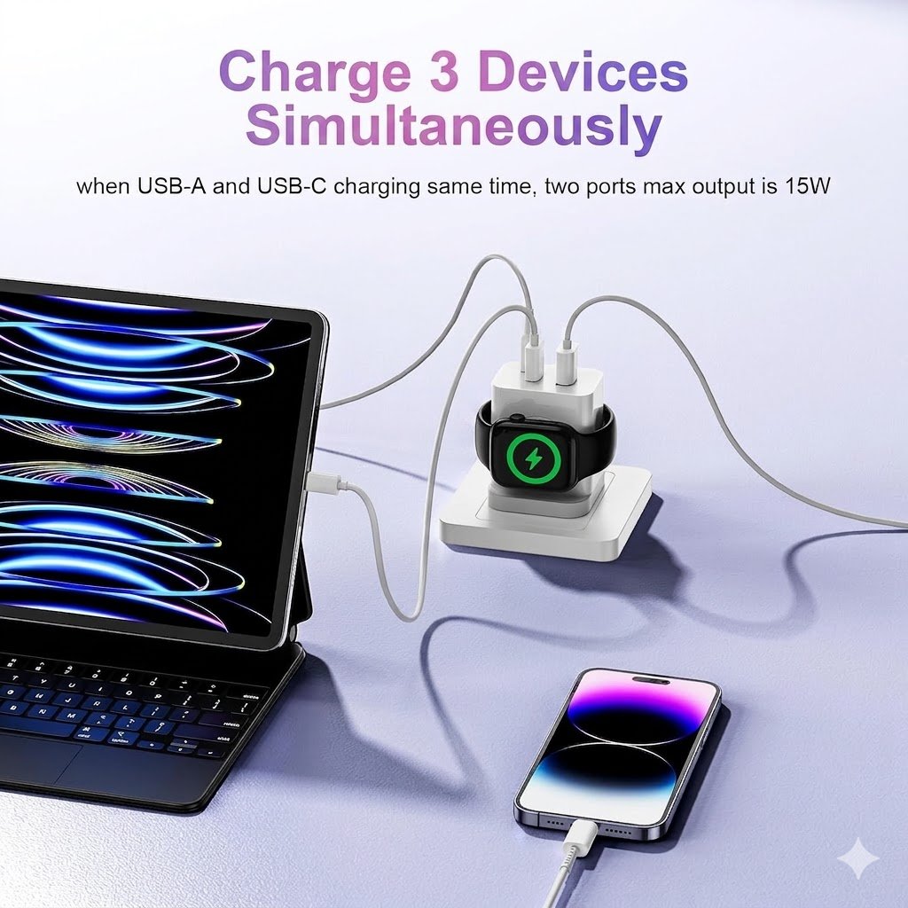 3-in-1 Magnetic Charger – One Compact Charging Station for All Your Apple Devices