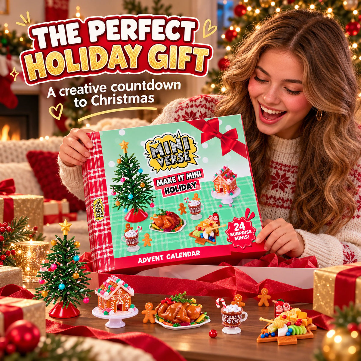 ⏰ LAST DAY 49% OFF - 🎄 24-Day Holiday Miniature Advent Calendar | Craft Your Magic