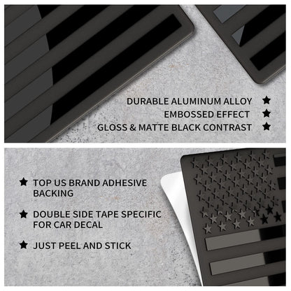 🔥3D All-Black American Flag Emblem Decal