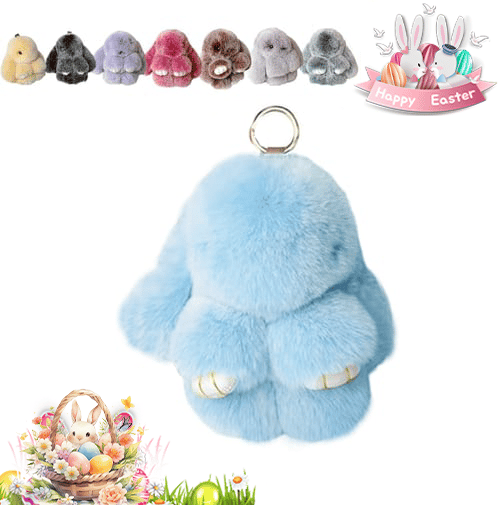 🐰Easter Cute Bunny Plush Keychain - Iron Box Gift Option, 🎁Easter Sweet Surprise