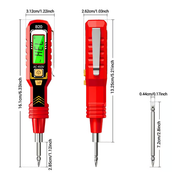 Non-Contact Voltage Tester with LCD Display