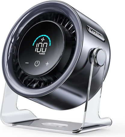 USB Desk Fan for Bedroom: 120° Rotating Small Rechargeable Battery Desktop Fans for Bedroom Home Office