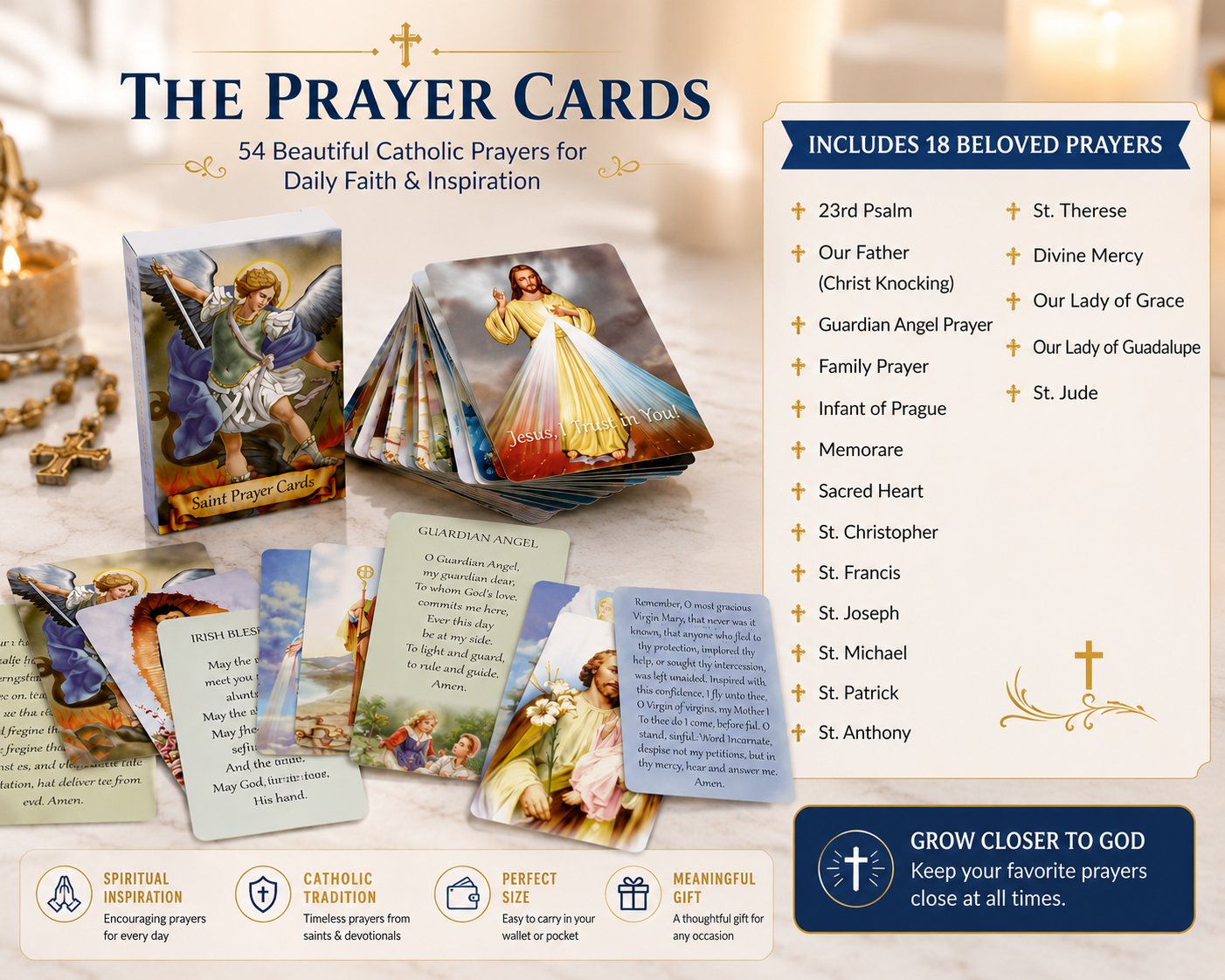🙏 Genuine Leather Holy Card Holder – Compact Catholic Prayer Card Wallet for Church & Daily Prayer✝️