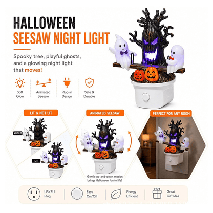 🎃👻Animated Seesaw Ghost Plug In LED Night Light