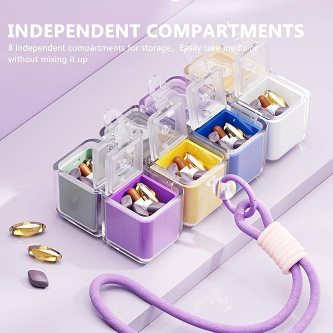 Magnetic Rubik Cube Pill Organizer Keychain