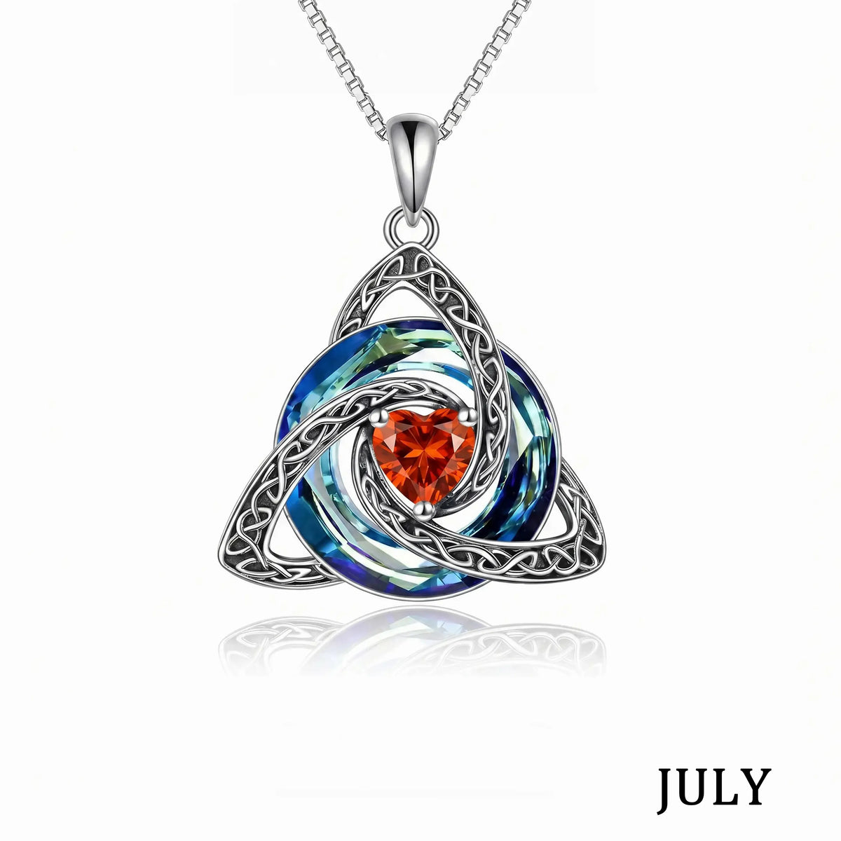 Birthstone Celtic Knot Necklace for Women