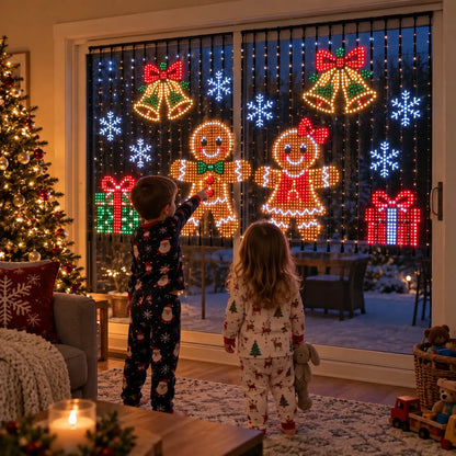 🔥🎄 Smart LED Curtain Lights | App-Controlled Animated Christmas Wall Display ✨
