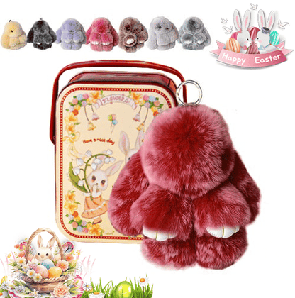 🐰Easter Cute Bunny Plush Keychain - Iron Box Gift Option, 🎁Easter Sweet Surprise