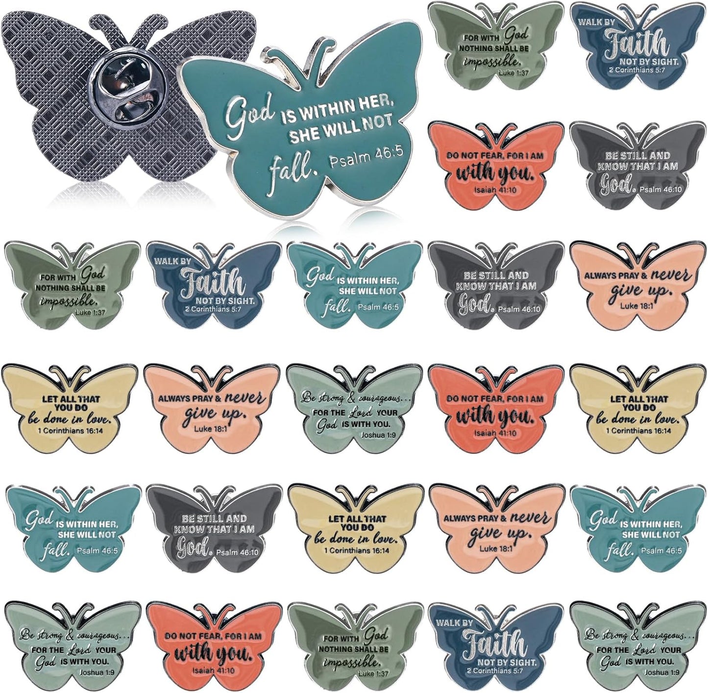 Landical 24 Pcs Christian Pin Gift in Bulk for Women Men Easter Mother's Day Gifts Bible Verse Pins Jesus Enamel Lapel Pins Religious Metal Badge Brooch for Church