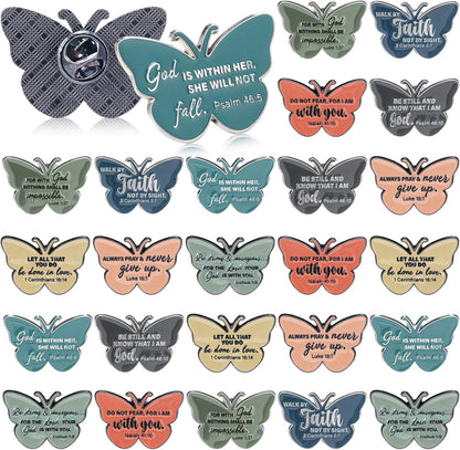 Landical 24 Pcs Christian Pin Gift in Bulk for Women Men Easter Mother's Day Gifts Bible Verse Pins Jesus Enamel Lapel Pins Religious Metal Badge Brooch for Church