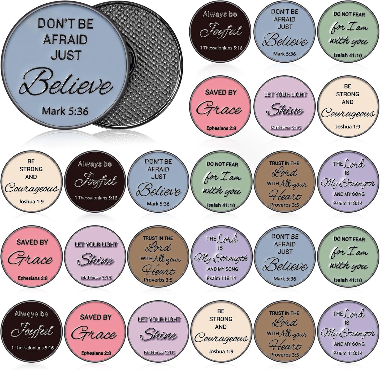 Landical 24 Pcs Christian Pin Gift in Bulk for Women Men Easter Mother's Day Gifts Bible Verse Pins Jesus Enamel Lapel Pins Religious Metal Badge Brooch for Church