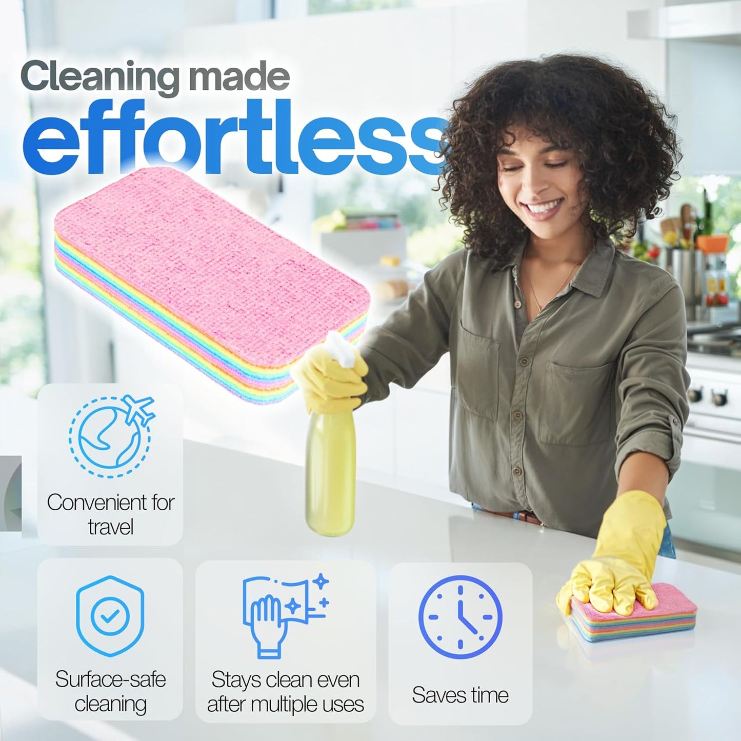 Tearable rainbow lazy cleaning cloth