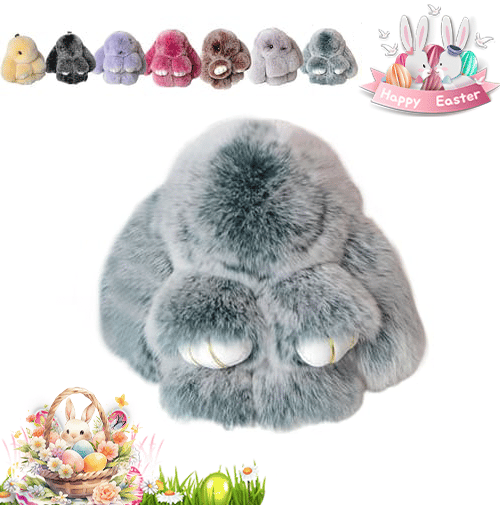 🐰Easter Cute Bunny Plush Keychain - Iron Box Gift Option, 🎁Easter Sweet Surprise