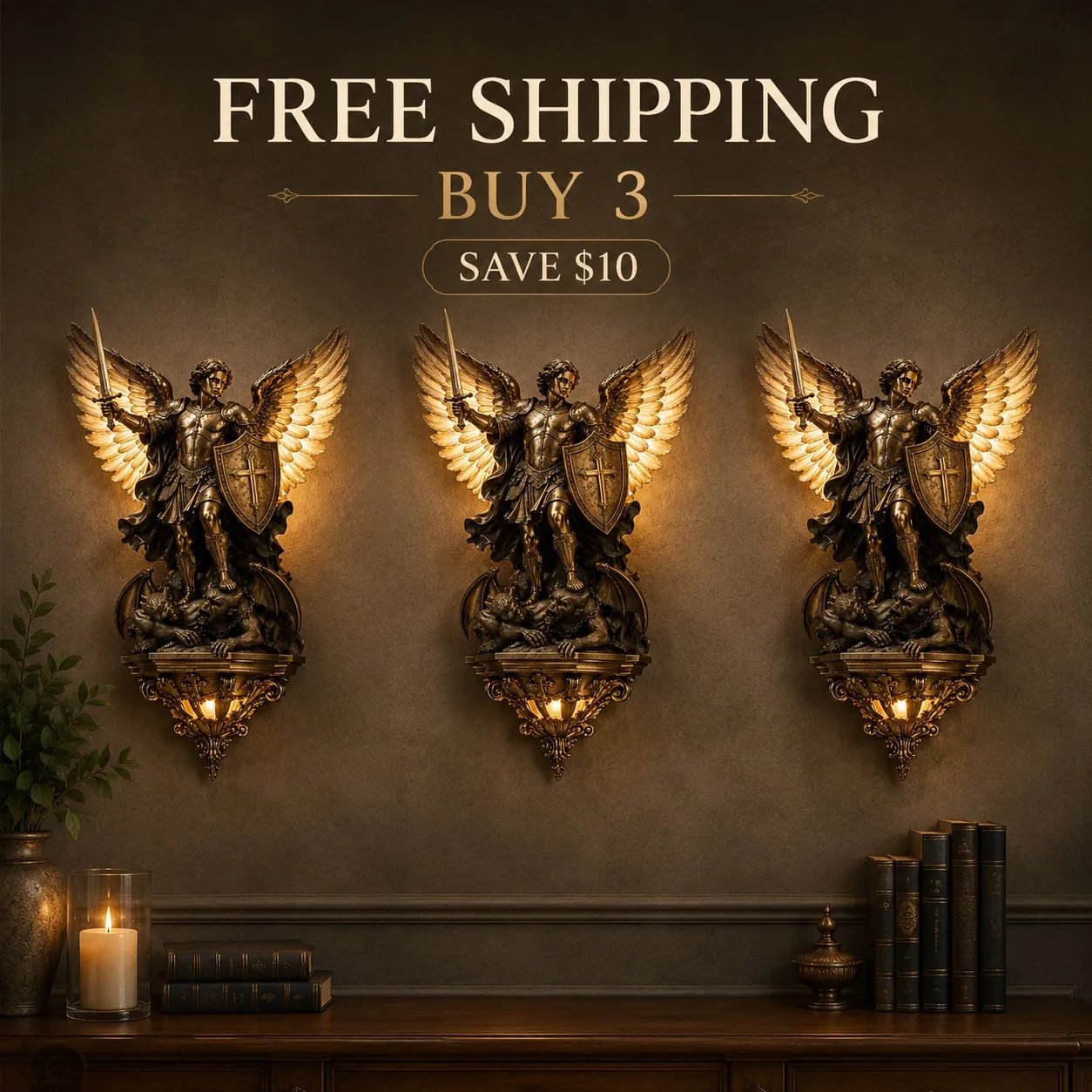 St. Michael Guardian Angel Wall Light