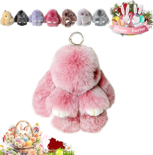 🐰Easter Cute Bunny Plush Keychain - Iron Box Gift Option, 🎁Easter Sweet Surprise