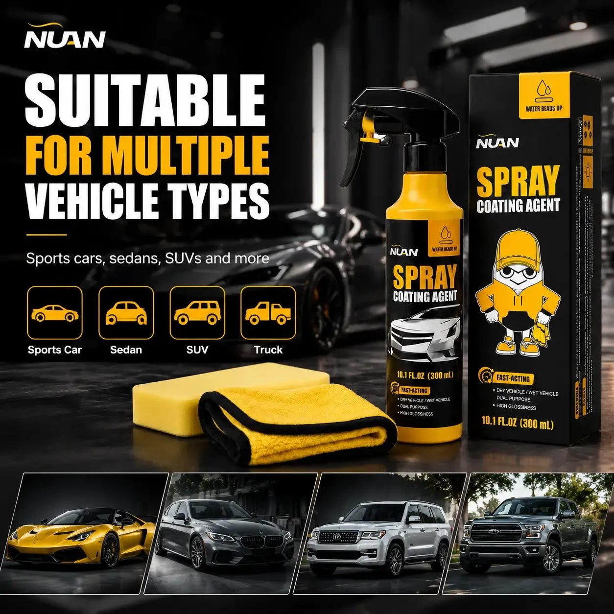 🔥Buy More Save More🔥Car Coating Spray-Professional Spray Coating with Superior Water Beading & UV Defense