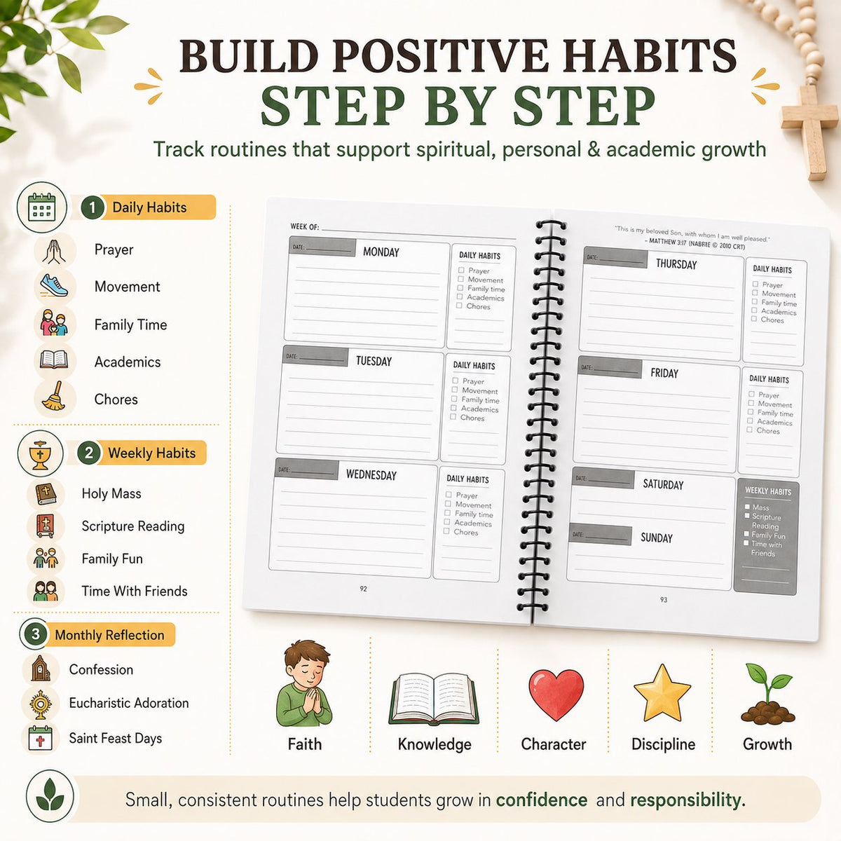 ✨ The Catholic Student Planner — A Faith-Filled Planner To Help Kids Stay Organized, Reflect & Grow