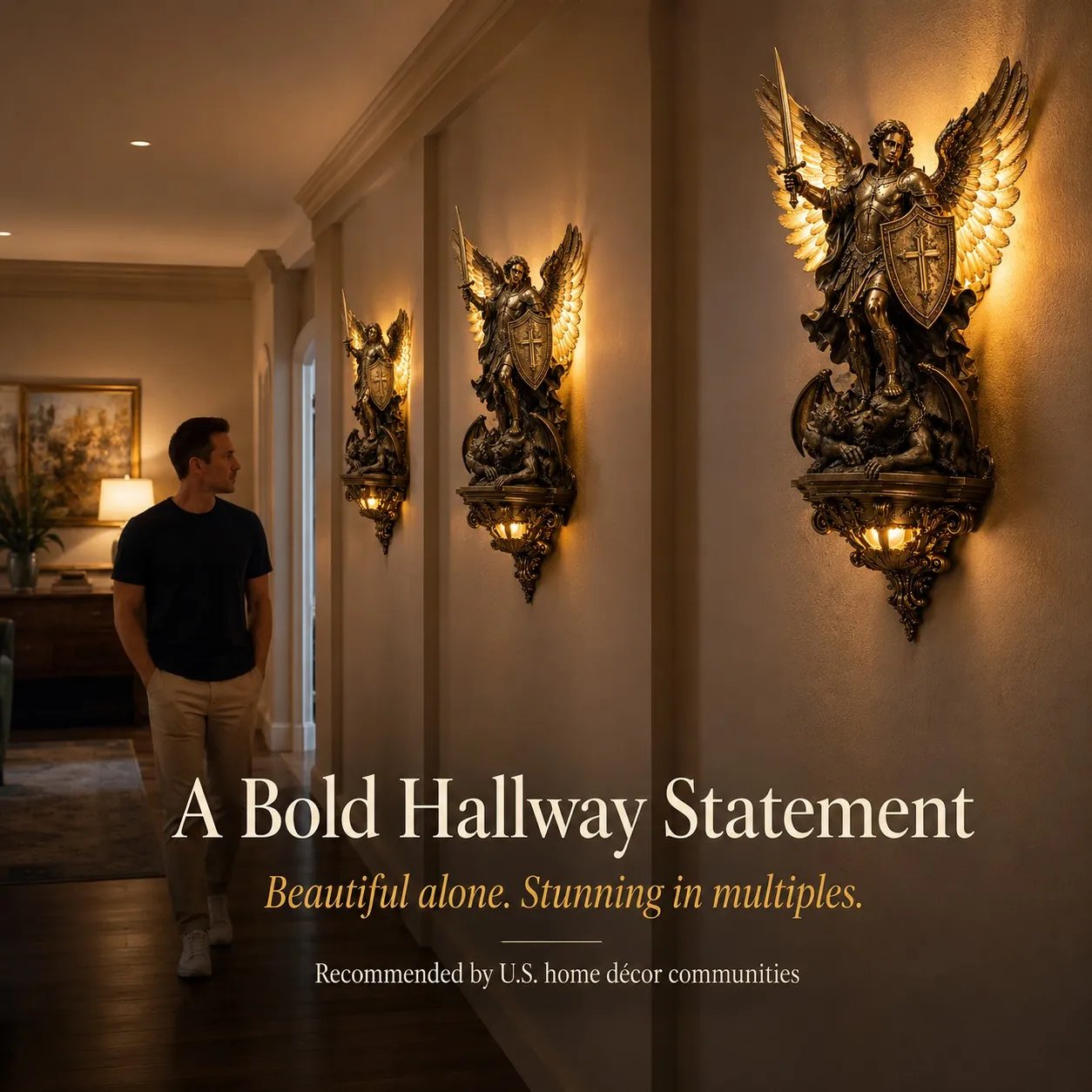 St. Michael Guardian Angel Wall Light