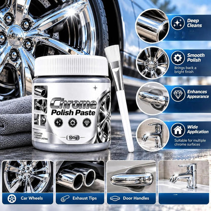 🔥Buy More Save More🔥Metal Chrome Polish & Restorer Paste with Brush