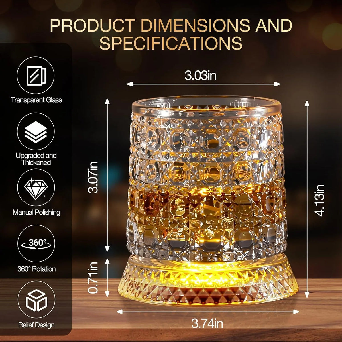360° Rotating Whiskey Glass