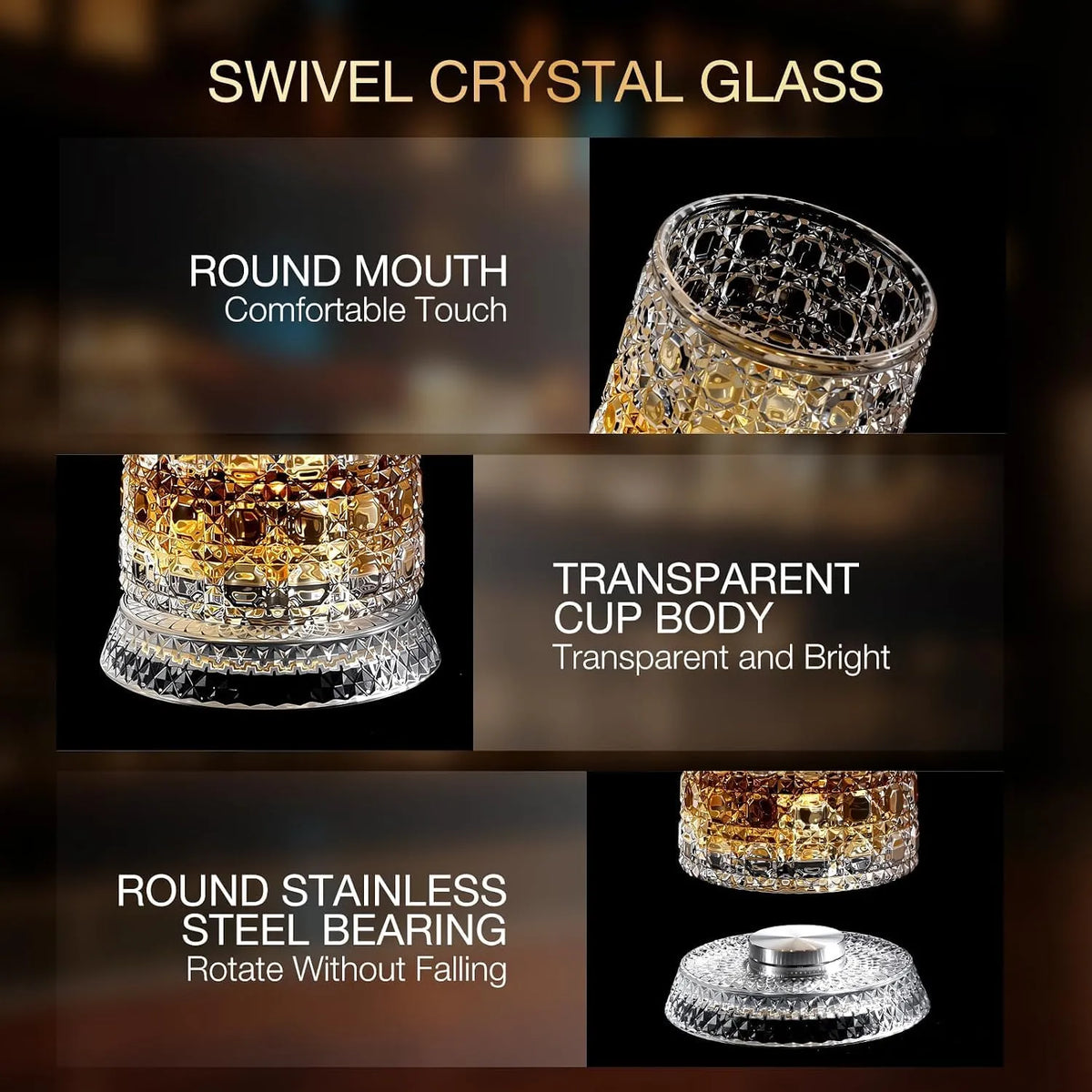 360° Rotating Whiskey Glass