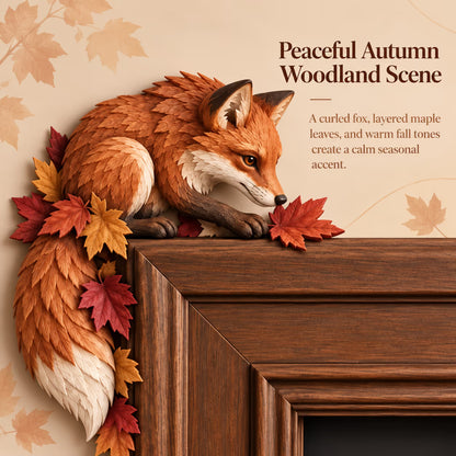 🔥last Day 50% Off - 🦊autumn Fox & Maple Leaves Door Frame Corner Decor