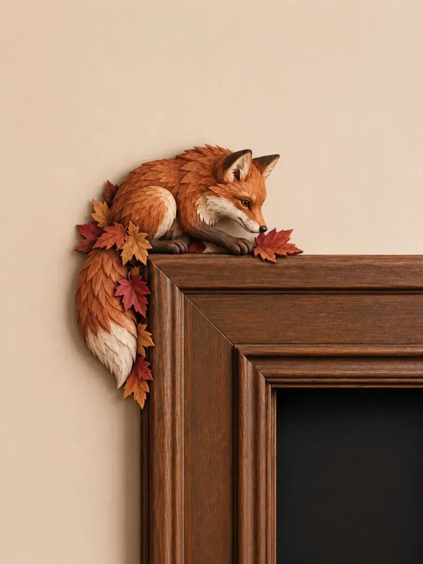 🔥last Day 50% Off - 🦊autumn Fox & Maple Leaves Door Frame Corner Decor