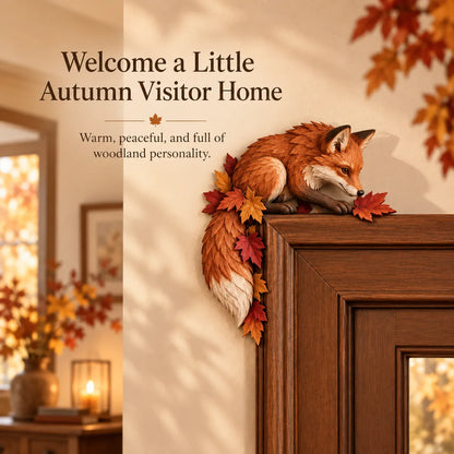 🔥last Day 50% Off - 🦊autumn Fox & Maple Leaves Door Frame Corner Decor