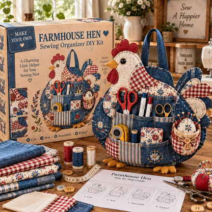 🐾 Make Your Own Patchwork Animal Sewing Organizer Diy Kit – Quilted Craft Room Tool Holder With Pockets